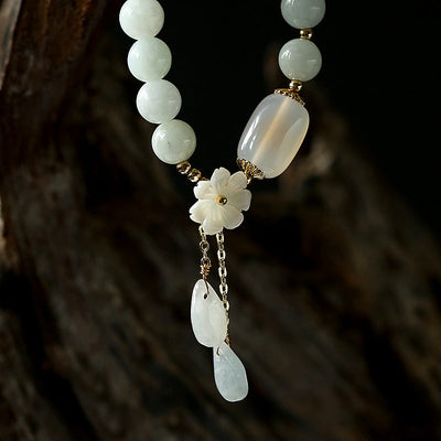 Buddha Stones "Hoping for Purity and Peace"Natural White Jade Bracelet Includes Gift Message Card - image 5