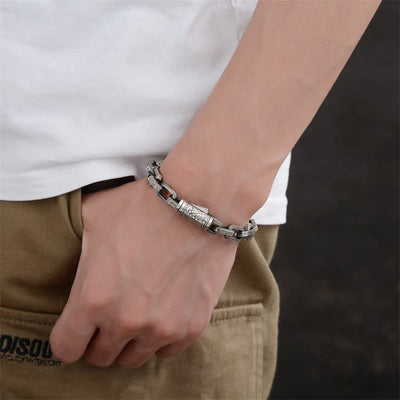 Buddha Stones Vintage Tang Dynasty Flower Design Engraved Luck Energy Bracelet Bracelet BS 3