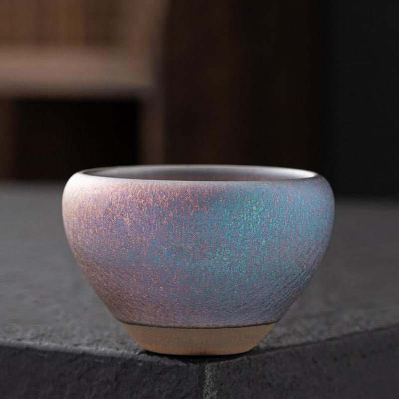 Buddha Stones Vintage Purple Rainbow Chinese Jianzhan Kiln Change Porcelain Teacup Kung Fu Tea Cup Jian Zhan Tea Cup BS 2