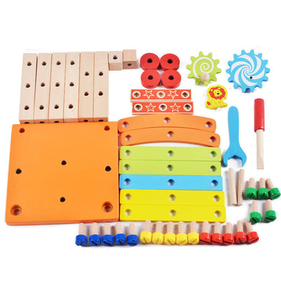 Fidtoy Juego de construcción de silla de madera Juguete de construcción Montessori