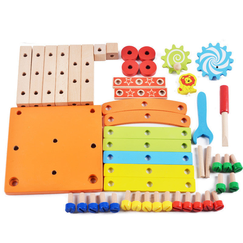 Fidtoy Juego de construcción de silla de madera Juguete de construcción Montessori