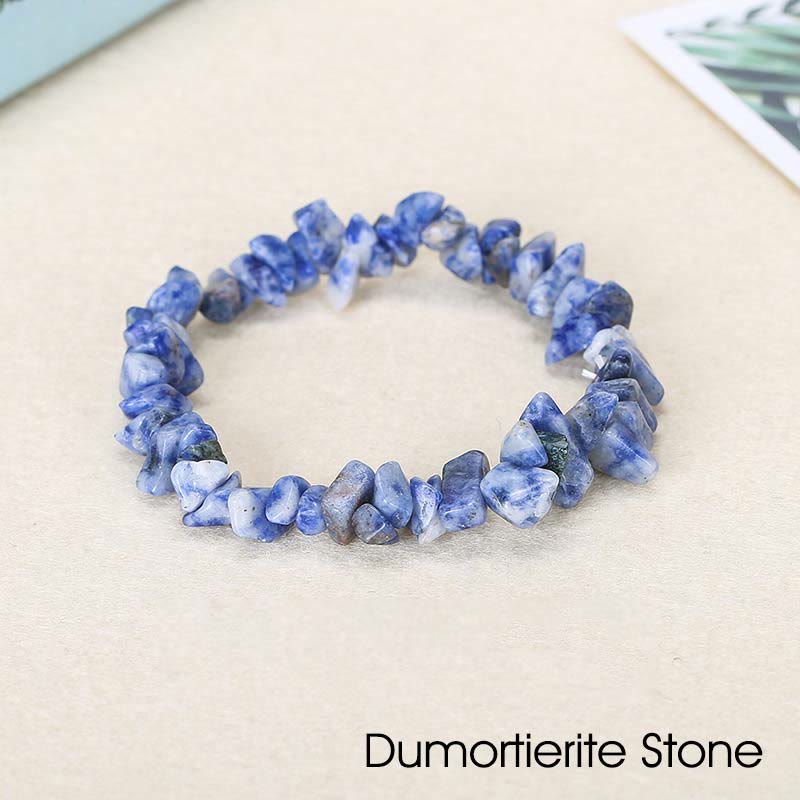 Natural Irregular Shape Crystal Stone Warmth Soothing Bracelet Bracelet BS Dumortierite Stone
