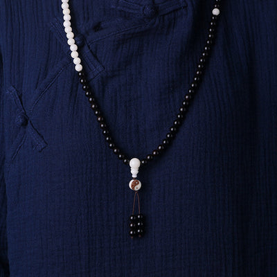 Collier mala de protection YinYang en ébène Foviel