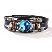 Bracelet d'équilibre en cuir Yin Yang Foviel