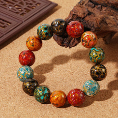 Buddha Stones Natural Multicolored Lacquer Beads Calm Bracelet Bracelet BS Natural Lacquer Beads