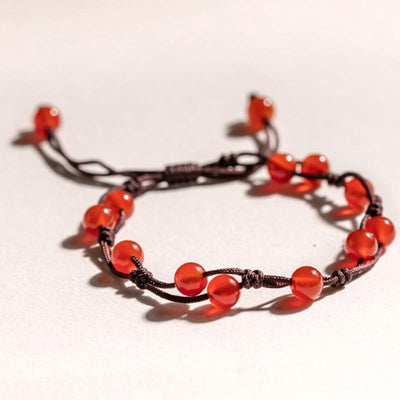 Bracelet calme Foviel en agate rouge, agate mousse et cinabre
