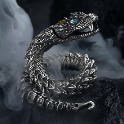 Buddha Stones Dragon Snake Handmade Amulet Protection Chain Bracelet Bracelet Bangle BS 24cm
