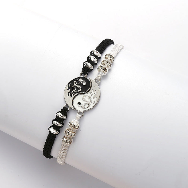 Buddha Stones 2pcs Yin Yang Dragon Couple Bracelet Bracelet BS 3