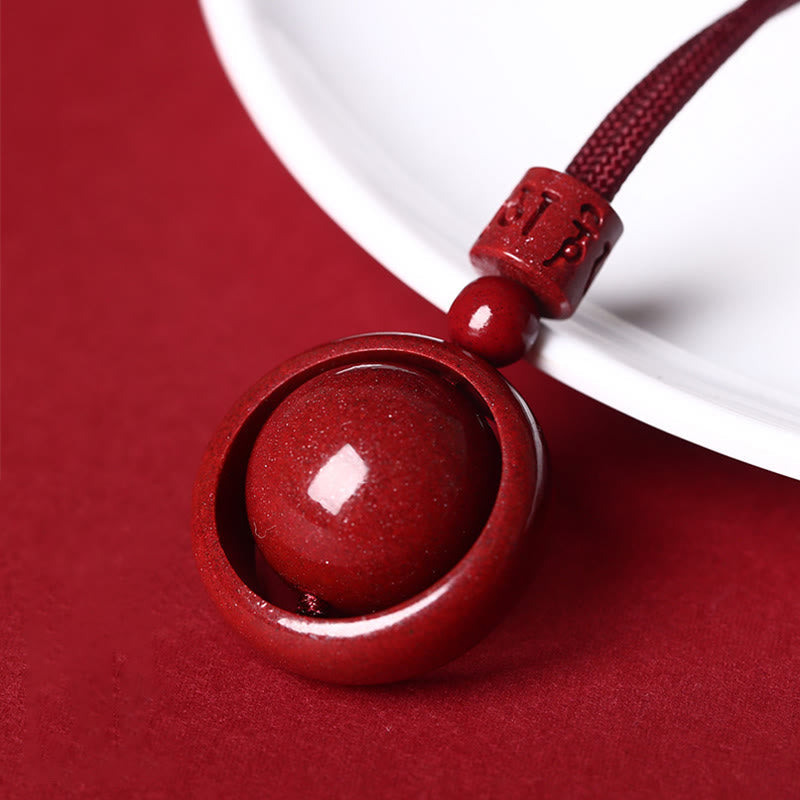 Buddha Stones Cinnabar Om Mani Padme Hum PiXiu Blessing Lucky Bead Necklace Pendant Necklaces & Pendants BS 12