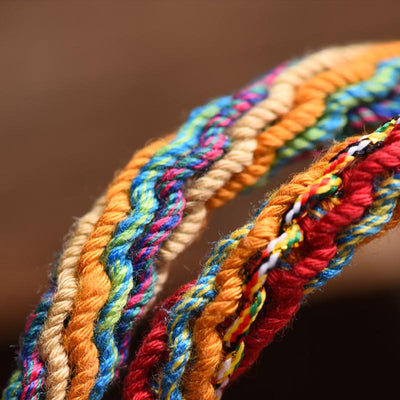 Buddha Stones Gold Swallowing Beast Family Luck Reincarnation Knot Braid Colorful String Bracelet Bracelet BS 4