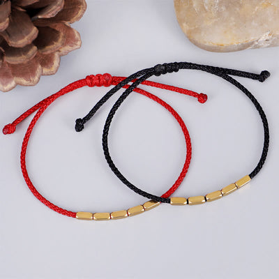 Buddha Stones Handcrafted Copper Bead Protection Braided String Bracelet Bracelet BS 1