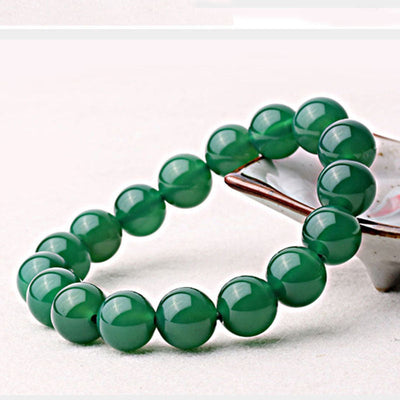 Bracelet de soutien en agate verte naturelle Foviel