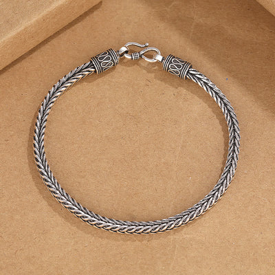Buddha Stones Vintage Dragon Keel Braided Twisted Design Wealth Buckle Bracelet Bracelet BS 3