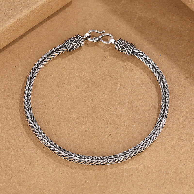 Buddha Stones Vintage Dragon Keel Braided Twisted Design Wealth Buckle Bracelet Bracelet BS 3