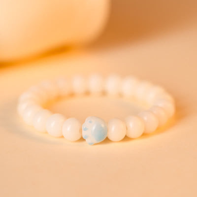 Buddha Stones Natural Bodhi Seed Lovely Paw Lucky Cat Paw Peace Bracelet Bracelet BS Blue