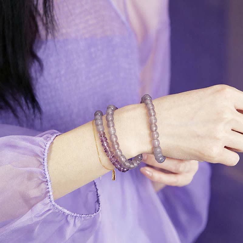 Buddha Stones Natural Amethyst Crystal Meditation Healing Bracelet Bracelet BS 1