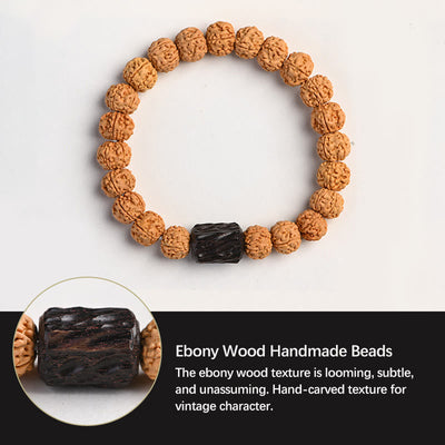 Buddha Stones Tibet Rudraksha Bodhi Seed Wealth Auspiciousness Bracelet Bracelet BS 22