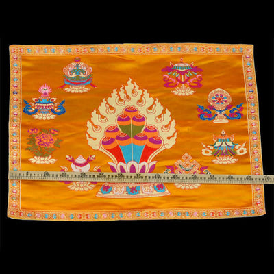 Buddha Stones Prayer Altar Mat Healing Meditation 8 Auspicious Symbols Mat Prayer Altar BS 10