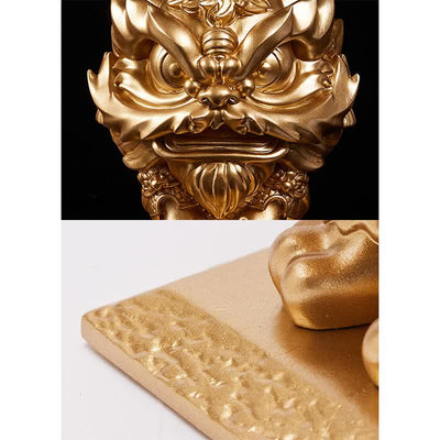 Buddha Stones Lion Statue Strength Resin Home Office Decoration Decorations BS 10