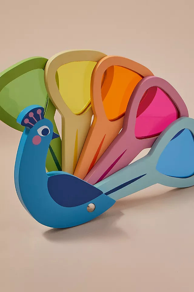 Wooden Peacock Primary Colours Mixing Lenses  Sensory Light Mixer Toy