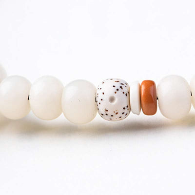Bracelet de bénédiction lotus Bodhi en jade blanc tibétain Foviel