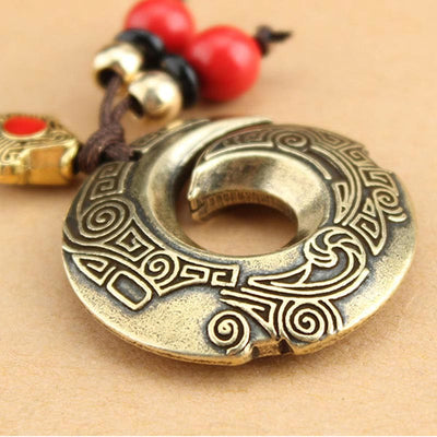 Buddha Stones Good Luck Fortune Copper Wealth Key Chain Key Chain BS 5