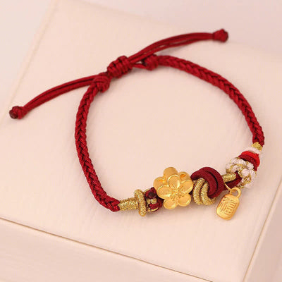Foviel Peach Blossom Happiness Charm Luck Red String Bracelet