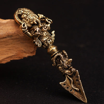 Buddha Stones Tibetan Ganesh Ganpati Elephant God of Wealth Dorje Vajra Spiritual Power Necklace Pendant Necklaces & Pendants BS 14