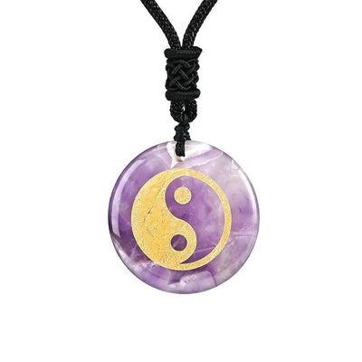 Buddha Stones Various Crystal Amethyst Tiger Eye Green Aventurine Yin Yang Spiritual Necklace Pendant Necklaces & Pendants BS 9