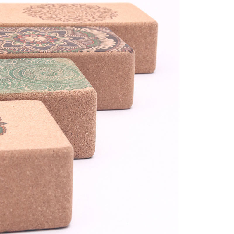 Buddha Stones Tibetan Mandala Mindful Yoga Cork Block Yoga Cork Block buddhastoneshop 7