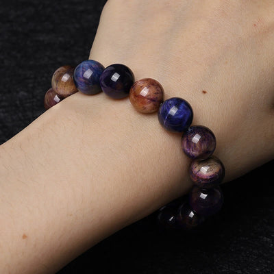 Foviel Natürliche lila Tiger Augenschutz Kraft Armband