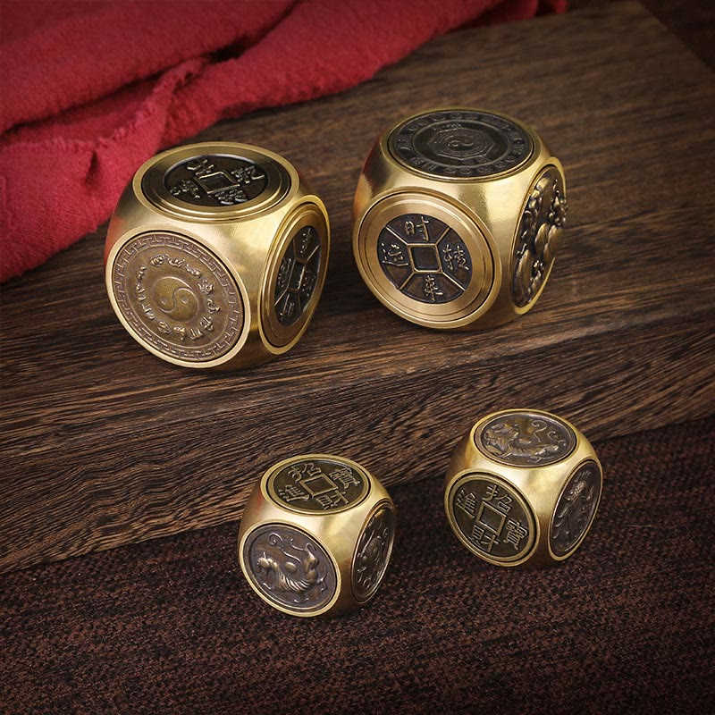Buddha Stones Four Beasts Feng Shui Yin Yang Bagua Copper Coin Harmony Rotatable Decoration Decorations BS main