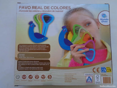 Wooden Peacock Primary Colours Mixing Lenses  Sensory Light Mixer Toy