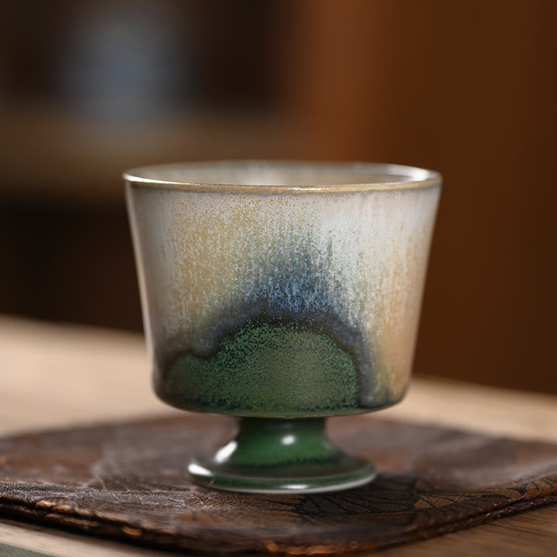 Buddha Stones Vintage Furnace Transmutation Kiln Porcelain Teacup Kung Fu Tea Cup Cup BS 6cm*5.6cm*60ml