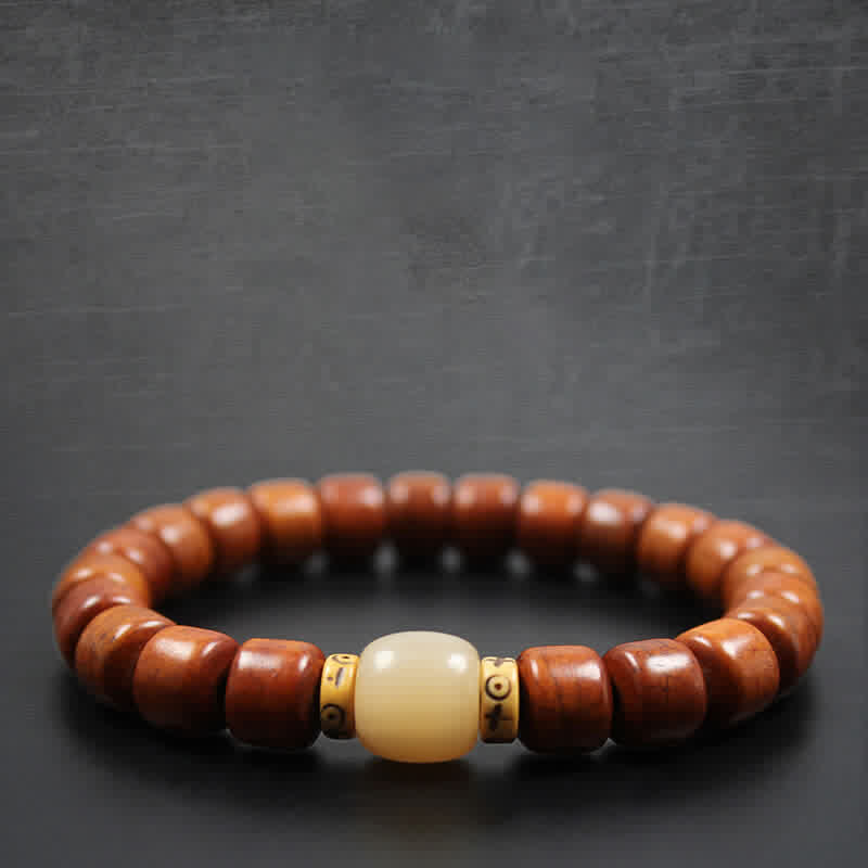 Foviel Tibetan Bone Beads Om Mani Padme Hum Strength Bracelet