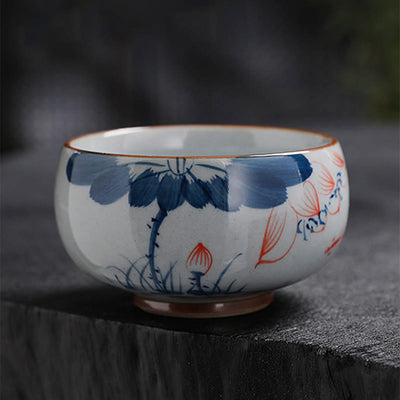 Buddha Stones Lotus Flower Leaf Bamboo Ceramic Teacup Kung Fu Tea Cups Cup BS 7