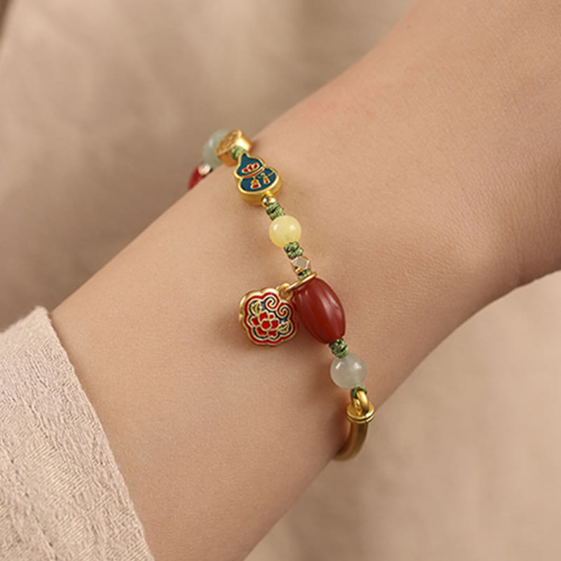 Buddha Stones Tibetan Auspicious Clouds Fortune Happiness Wealth Luck Bracelet Bracelet BS 3