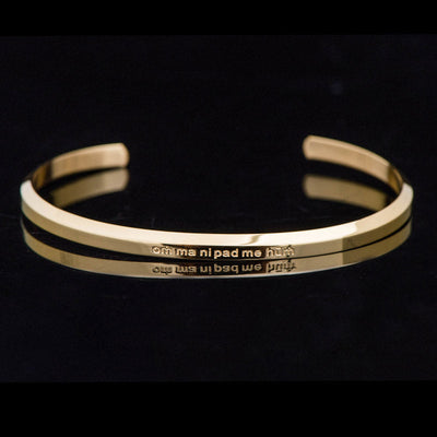 Foviel Six True Words Engraving Titanium Steel Blessing Protection Bracelet