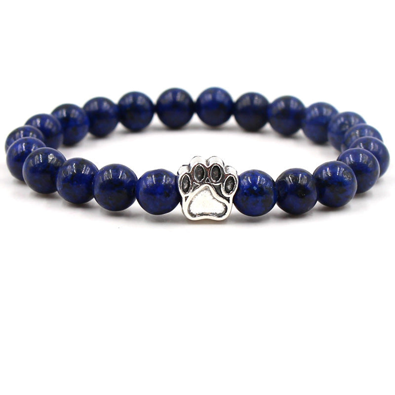 Indian Agate Green Agate Dog Paw Positive Calm Bracelet Bracelet BS Lazurite (Balance ♥ Serenity)