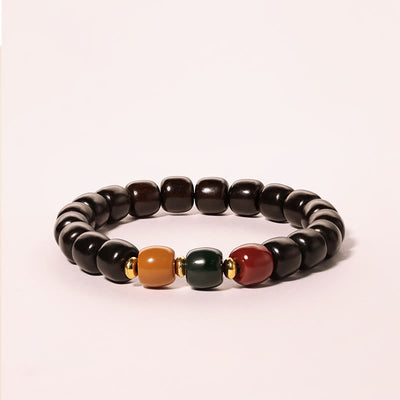 Buddha Stones Ebony Wood Rosewood Peace Balance Bracelet Bracelet BS Ebony Wood(Wrist Circumference 14-17cm)