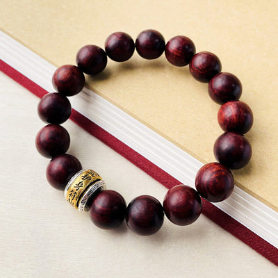 Foviel Small Leaf Red Sandalwood Amulet Protection Bracelet