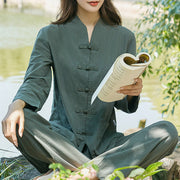 Foviel Spirituelle Zen-Praxis Yoga-Metaganda-Gebet Uniform Baumwolle Leinen Kleidung Damen Set