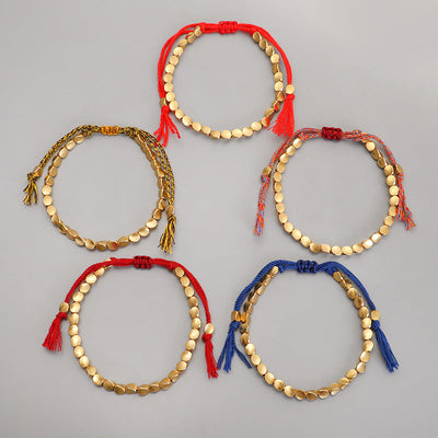 Foviel Tibetische Kupferperlen spirituell Glück Armband