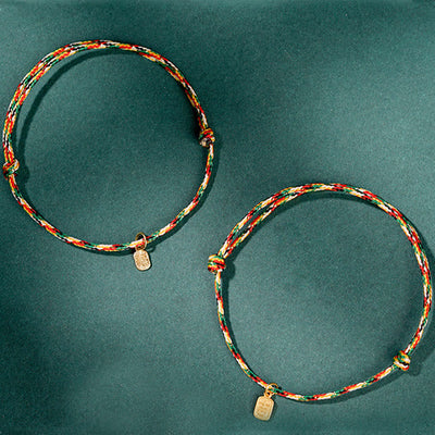 Buddha Stones Auspicious Fu Character Peace And Joy Luck Handmade Multicolored Child Adult Bracelet Bracelet BS 12