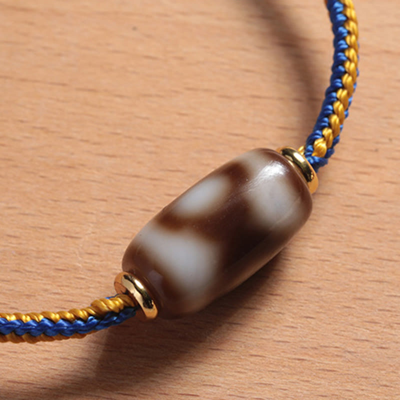 Buddha Stones Tibetan Three-eyed Dzi Bead Luck Happiness Bracelet Bracelet BS 6