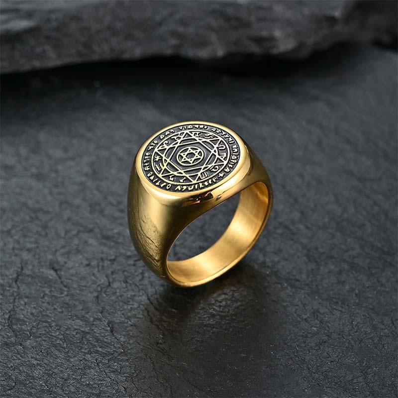 Buddha Stones 12 Constellations of the Zodiac Star of David Protection Ring Rings BS 4