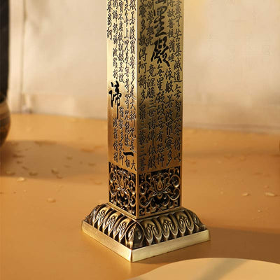 Buddha Stones Heart Sutra Alloy Incense Holder Healing Home Decoration Incense Burner Decorations Incense Burner BS 5