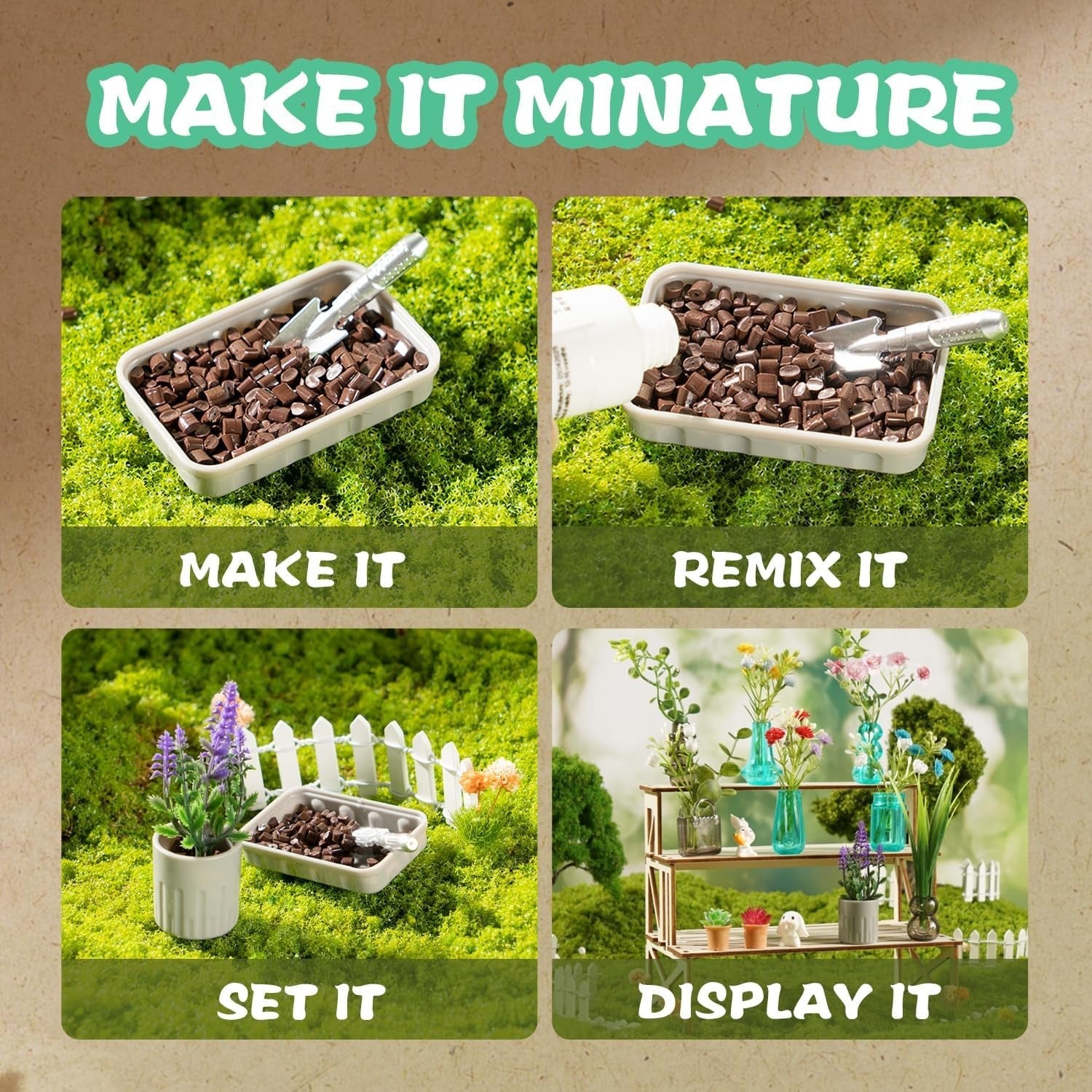 DIY Paper Flower Bouquet Craft Miniature Botanicals Collectibles Playset - 31A