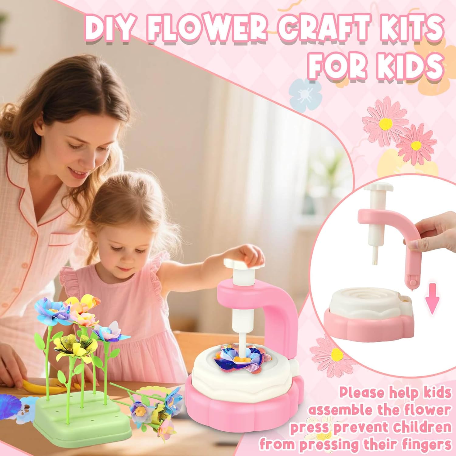 Fidtoy DIY Flower Craft Fabric Bouquet Making Spinning Machine Set – Creative Educational Toy for Kids