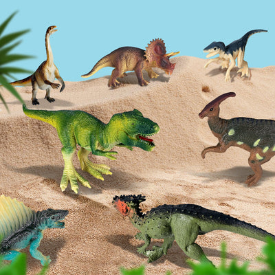 Juego de juguetes de dinosaurios grandes Fidtoy con caja de almacenamiento T-Rex